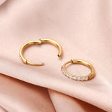 Huggie Hoop Earrings with Cubic Zirconia