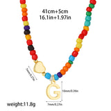 Beaded Initial Heart Necklace