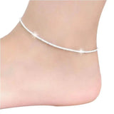 Layered Cuban Link Anklet Set
