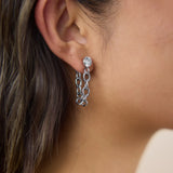 CZ Zircon Chain Pendant Drop Earrings