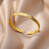 Gold Cuff Bangle Bracelet