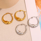 18K Gold Moon Hoop Earrings