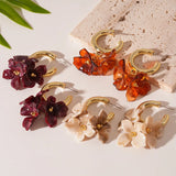 Vintage Resin Petal Flower Earrings