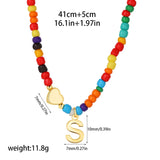 Beaded Initial Heart Necklace
