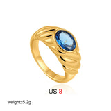 Oval Natural Stone Waterproof Ring