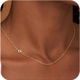 Sideways Initial Choker Necklace