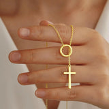Lariat Cross Y-Necklace