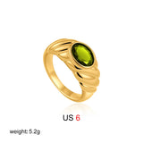 Oval Natural Stone Waterproof Ring
