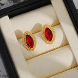 Geometric Crystal Stud Earrings