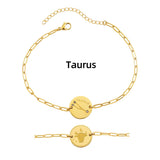 Zodiac Coin Charm Chain Bracelet