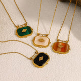 Retro Acrylic Geometric Pendant Necklace