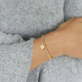 Gold Initial Disc Bracelet