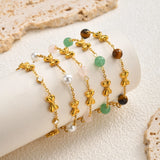 Dainty Beaded Bow Bracelet