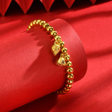 Gold Beaded Ball Stretch Bracelet