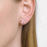 Multicolor Square Zircon Stud Earrings