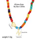 Beaded Initial Heart Necklace