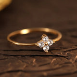 Sterling Silver Clover Flower Ring