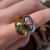 Five-Pointed Star CZ Zircon Chunky Ring