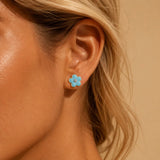 Enamel Flower Stud Earrings