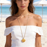 Starfish Shell Leopard Cord Necklace