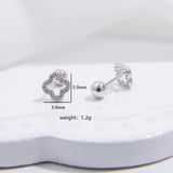 Sterling Silver Clover Stud Earrings
