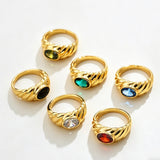 Oval Natural Stone Waterproof Ring