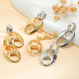 Linked Oval Hoop Earrings