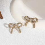 Cubic Zirconia Bow Stud Earrings