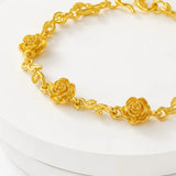 Gold Rose Vine Chain Bracelet