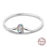 Sterling Silver Zirconia Charm Bracelet