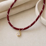 Zircon Teardrop Rope Necklace