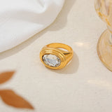 Oval Cubic Zirconia Ring