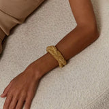 Irregular Lava Textured Open Cuff