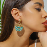 Layered Beaded Drop Earrings
