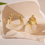 Vintage Resin U-Shape Hoop Earrings