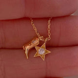 Cowboy Boot Star Pendant Necklace