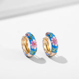 Green Beaded Circle Hoop Earrings