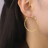 Gold-Plated Geometric Hoop Earring
