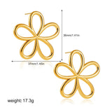 Hollow Metal Flower Stud Earrings