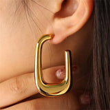 Exaggerated Hollow U-Shape Large Hoops
