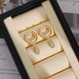 Cubic Zirconia Teardrop Huggie Earrings