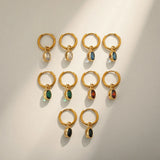 Multicolour Oval Zircon Crystal Hoops