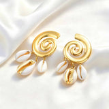 Cowrie Shell Stud Earrings