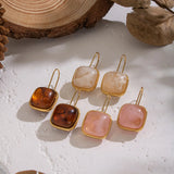 Square Chunky Resin Drop Earrings