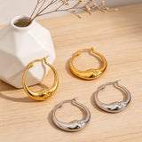 18K Gold Moon Hoop Earrings