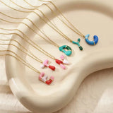 Colorful Initial Letter Necklace