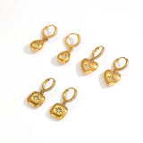 Heart Pendant Drop Earrings with Zircon