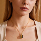 Tiger Eye Teardrop Pendant Necklace