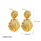 Shell Textured Drop Earrings