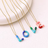 Colorful Initial Letter Necklace